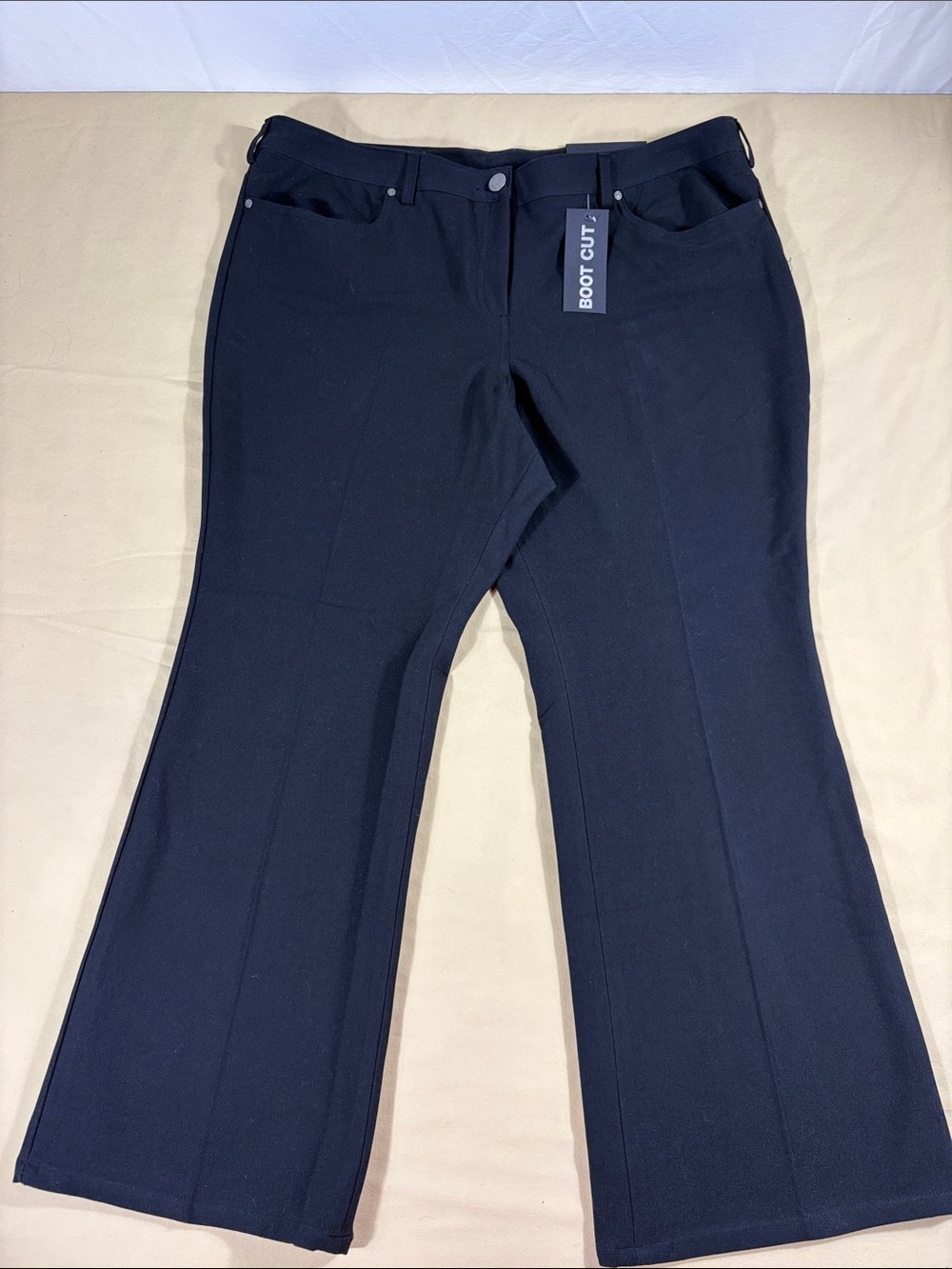 Minimalist Lane‎ Bryant Black Ponte Knit Bootcut Trousers Plus Size 22 NWT